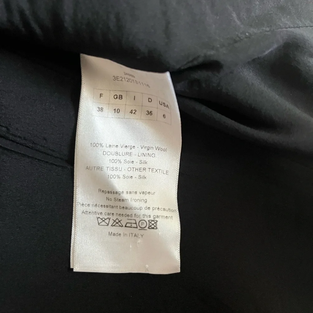 Dior Black Shawl Collar Blazer Tailored Fit